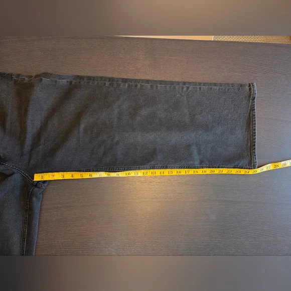 H&M ~ Denim Wide Leg Jeans ~ Washed Black ~ Sz 10 - Picture 5 of 10